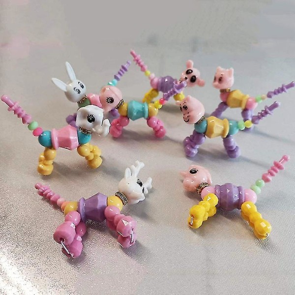 8 kpl Animal Twisty rannekoruja, Deformation Animal Time Bangles Tee itse keräilyt kierreiset rannekorut tyttöjen leluille
