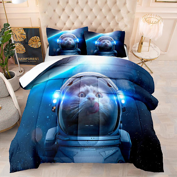 3D Digitaltryck Djur Katt Varg Elefant Serie Örngott Täcke Överdrag Sängkläder Tredelad Set DWX3 180*200cm -ZHENV（180*200cm）