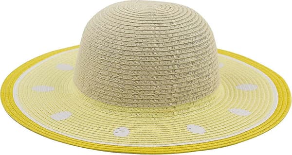 Sommarhatt i halm med bred brätte för flickor