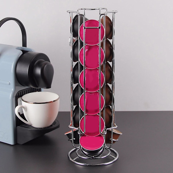 Rostfri kapselhållare för kaffekapslar, rostbeständig, korrosionsbeständig, ingen montering krävs, stor kapacitet