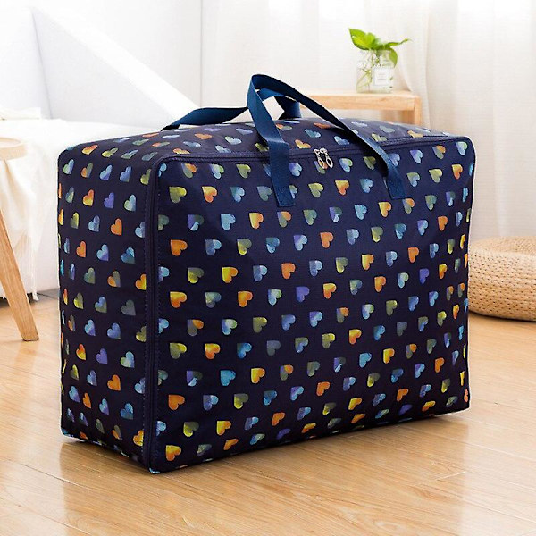Vattentät Oxford-tyg Quilt Förvaringsväska Quilt Kläder Avslutande Förvaringsväska Tunga Kläder Blommig Förvaringsbagageväska 70CM