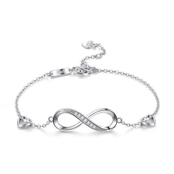 WABJTAM Damarmband i 925 sterling silver med kubisk zirkonia, smycken för kvinnor, oändlighetssymbol, oändlig kärlek, armband, present till födelsedag
