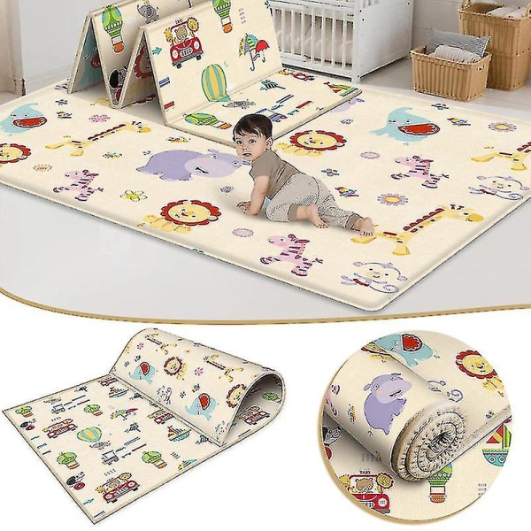 Tianrui baby ryömintämatto vedenpitävä paksu lastentarhan matto Suuri suorakaiteen muotoinen lasten matto sarjakuvakuviolla (180 * 100 * 1 cmB)
