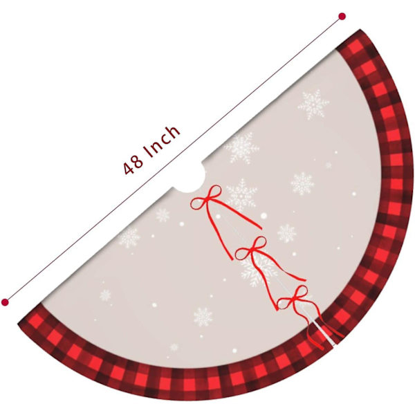 Julgransmatta 48 Tum Röd Rustik Julgransmatta Med Snöflingedesign För Glad Jul Julhelg Festdekorationer Inomhus Utomhus