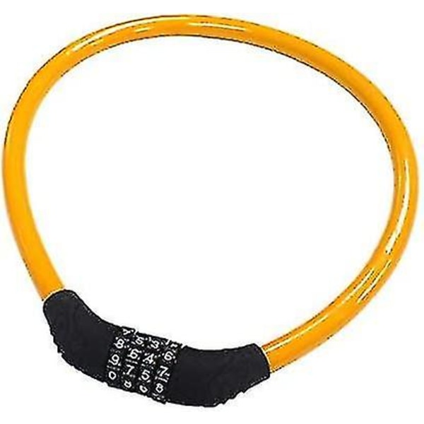 Sykkellåskabel, 4-sifret tilbakestillbar kombinasjon av sikkerhetskabellås Selvkveilende kabel L