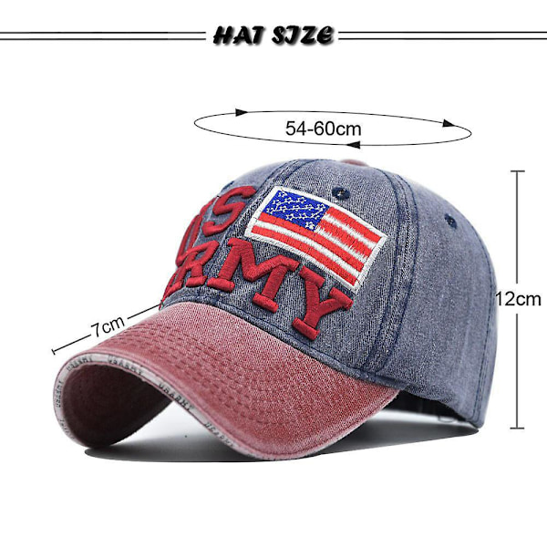 Amerikansk vasket baseball kasket forår og sommer ny hat 3d broderi bogstaver baseball kasket mænd og kvinder retro kasket