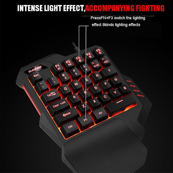 Enhands Mekaniskt Gamingtangentbord, 35 Tangenter Enhands Mekaniskt Mini Gamingtangentbord Bakgrundsbelyst-färg Blandad Färg Multimedia