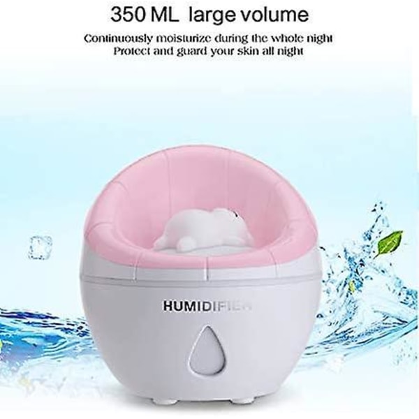 Cotree USB Liten Soffa Luftfuktare, Mini Cool Luftfuktare 350ml Vattenvolym, One Touch Avstängning För Hemmakontor Sovrum (rosa) Rosa -