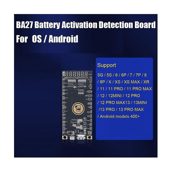 MECHANIC BA27 Akun aktivoinnin tunnistuskortti Pikalataus / Android IOS -puhelimen lataustesteri