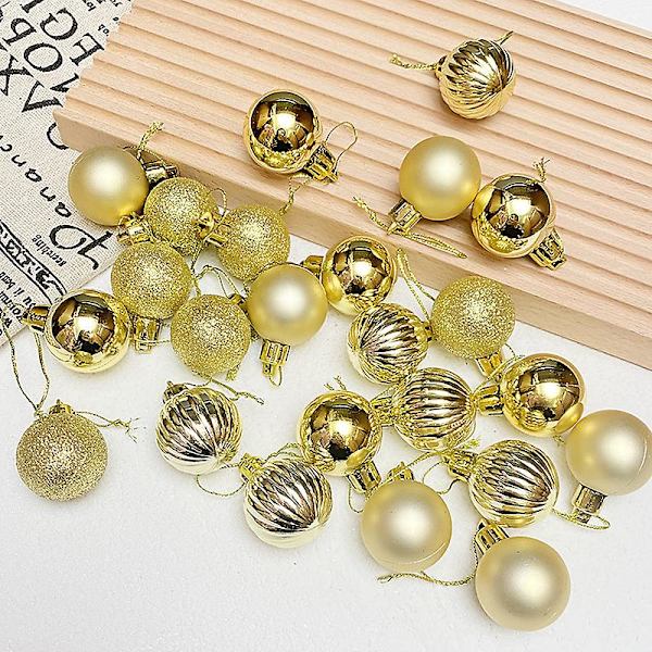 24 st julgranskulor i plast, 3 cm