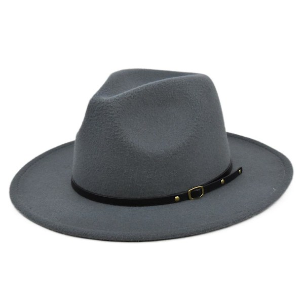 Ny uldhat Jazz Hat Retro Sort Uld Jazz Hat Flad Skygge Stor Skygge Hat