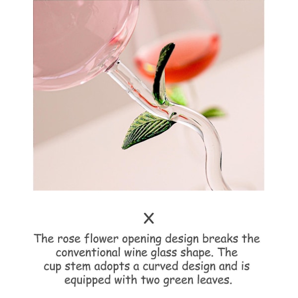 Roseformade vinglas transparenta för festbröllop Alla hjärtans dag Hållbar Creative 150 ml Dryckesgods（150ml，Transparent）