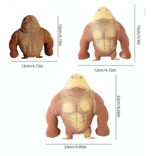 Simuleret Gorilla Abe Strækbar Squish Antistress Squeeze Elastisk Abe Legetøj