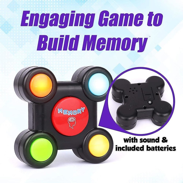 Minnespillsekvens Håndholdte elektroniske leker Husk utfordringsspill med lys og lyder Brain Teaser Puslespill for barn（A）