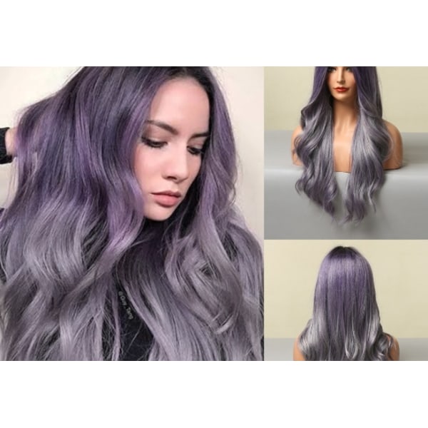 Easihair Brun Askblond Ombre Syntetiska Peruker Med Lugg För Kvinnor Medellång Rak Peruk Värmebeständig Cosplay Peruker（LC5224-1）
