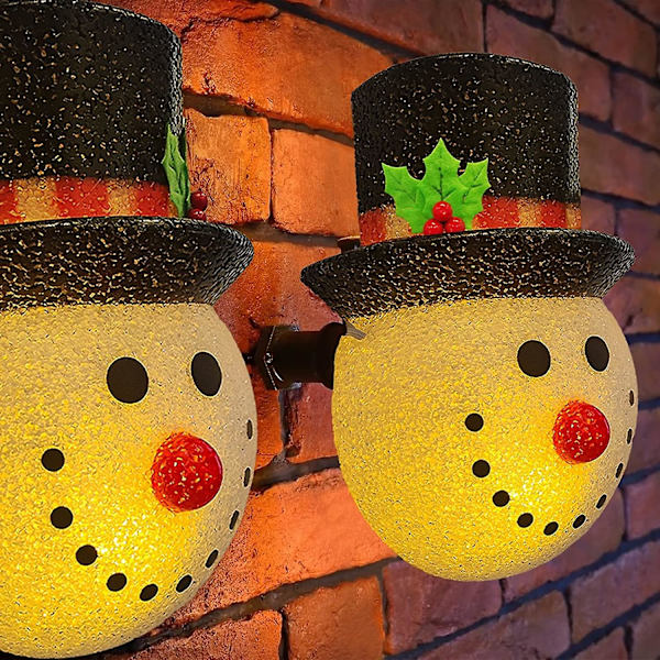 2-pack Julbelysningsöverdrag för Veranda - Utomhusjuldekorationer - Snögubbe med Elastiskt Band för Jul inomhus eller utomhus på Gräsmattan, Verandan, Garaget