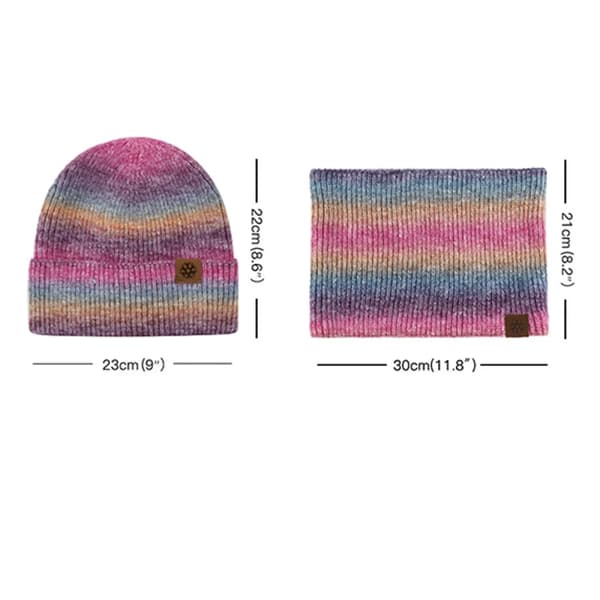 Vintermössa vinterscarf beanie stickad mössa för kvinnor med fleecefoder