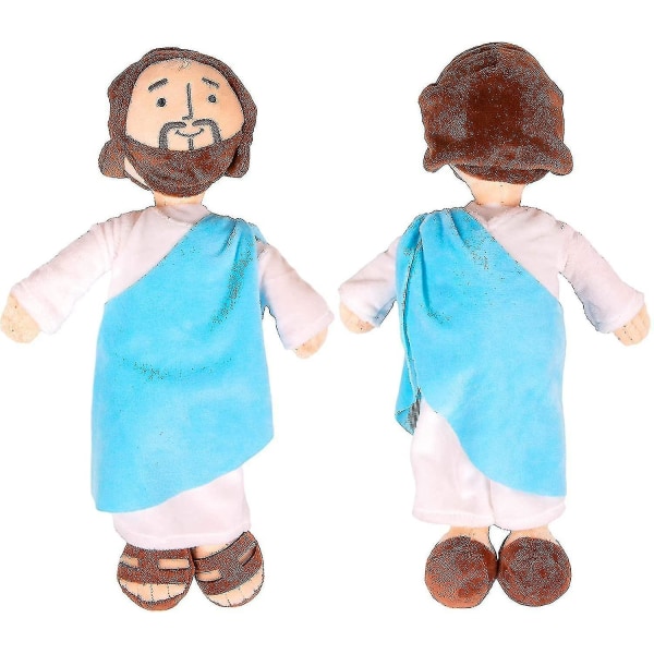 Dukke Min ven Jesus Plys klassisk Kristus Religiøs Frelser Jesus udstoppet plys dukkelegetøj med smil Religiøs festgaver Gave til drenge og griller（B）