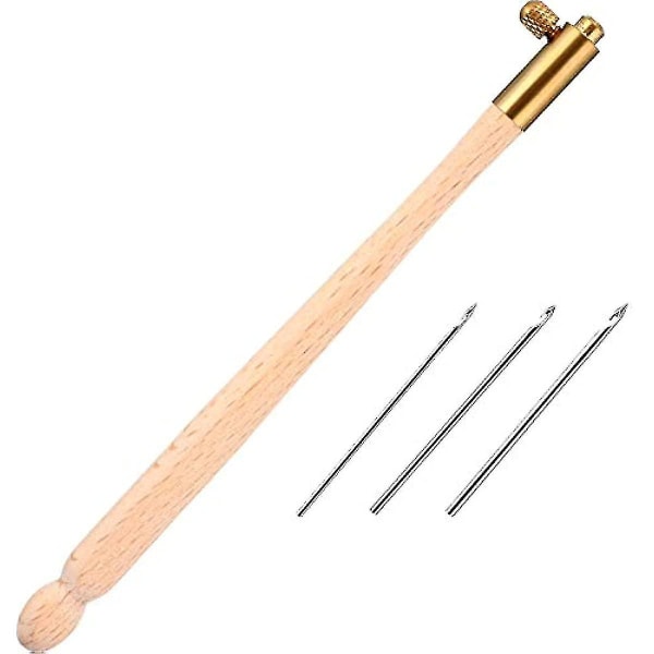 Tambourkrok med 3 nåler (70 90-100) Broderiperler Nåleverktøy Paljettperler Nålesett Hekleverktøysett
