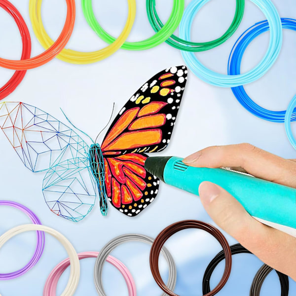 3D Pen PCL Filament Efterfyldninger 3D Print Pen Filament 1,75 mm Blandet Farve Dimensionel Passer De fleste 3D Print Penne 5 Meter (20 Bundter, tilfældig farve)