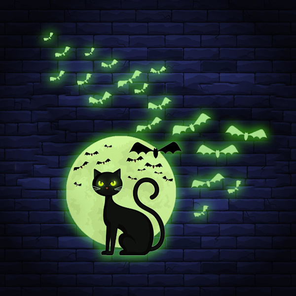 Hohtava kissa Halloween seinätarra Hohtava seinätarra