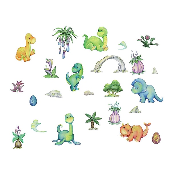 1 set Vattenfärg Dinosaurie Väggdekal Klistermärke, Barnkammare Dekor, Heminredning Barn Sovrum Lekrum Småbarn Baby Shower Rum Konstgåva
