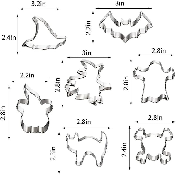 7-pack Halloween Pepparkaksformar - Rostfritt Stål Festdekorationer
