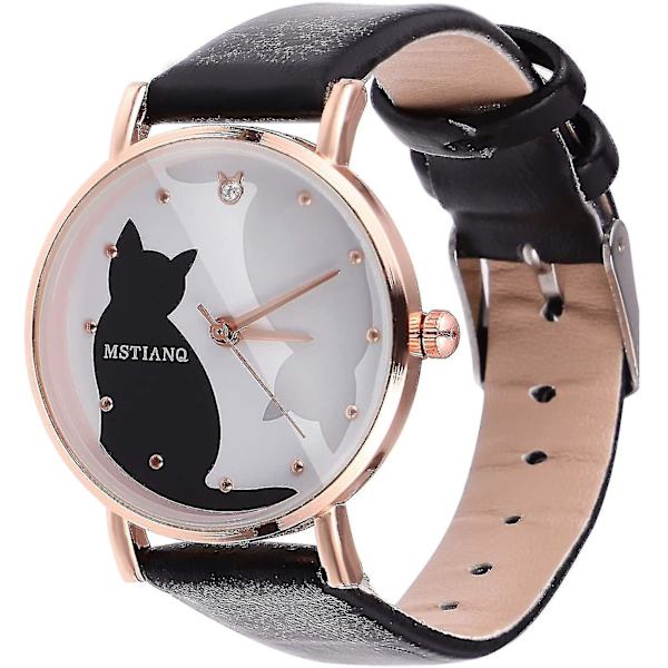 Flickor Klockor - Söta Cartoon Cat Armbandsur Flickor Kvartsur Damklockor Analog Kvartsur