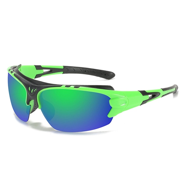 Sportsolglasögon för män Kvinnor Cykelglasögon utomhusprodukter Slitstarka nya bärbara svarta cykelglasögon（gröna）