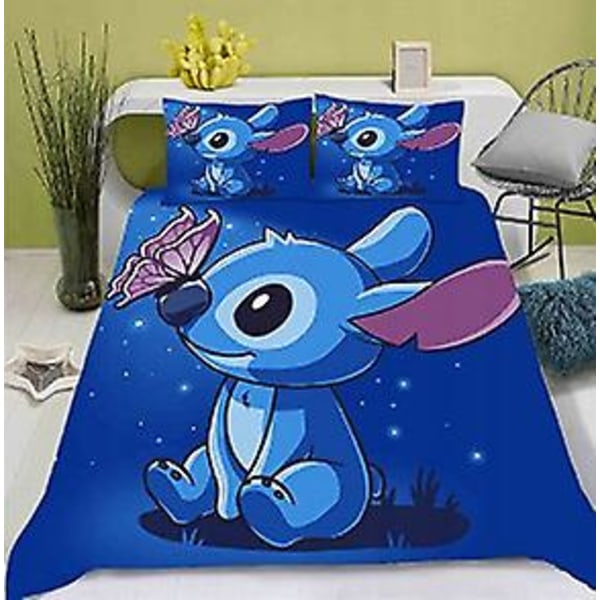 3D Digitaltryck Kit Cartoon Stitch Sängkläder Tredelad Set SDZ2 180*200cm -ZHENV（180*200cm）