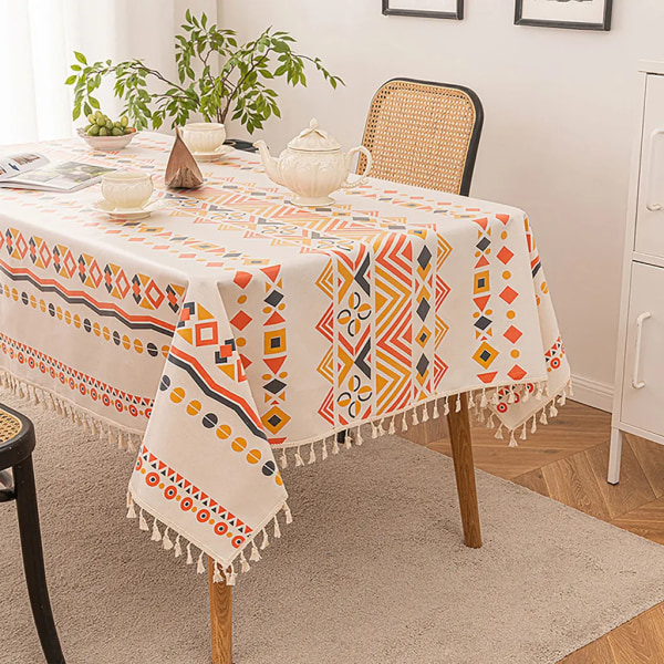 Rektangulär bordsduk- Anti-rynk polyester blommig duk 140×220 cm