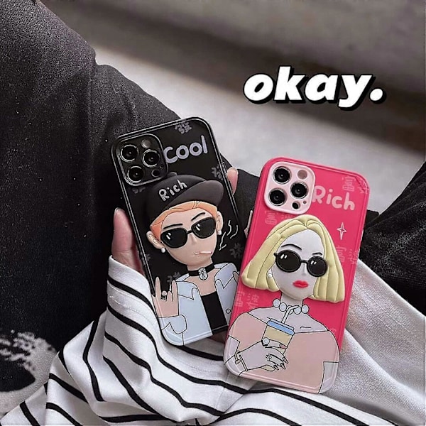 3D Söt Levande Karaktär Glasögon Pojkdesign Telefonfodral Kompatibelt med iPhone 11 Snygg Mjuk Silikonfodral Stötskyddande Repskyddande Telefonfodral