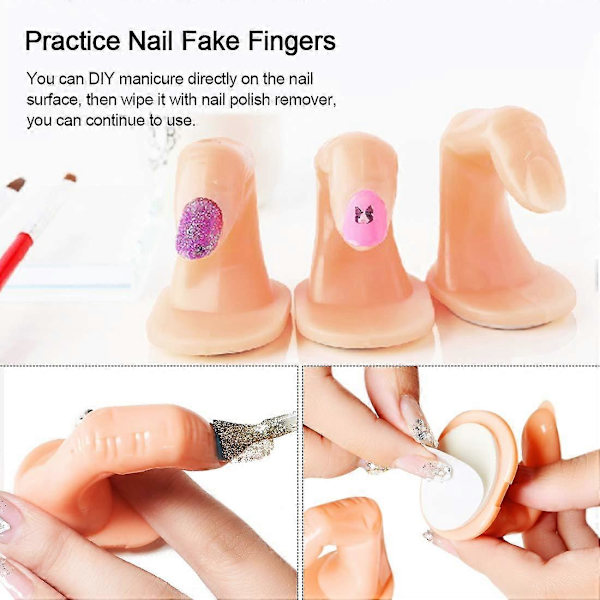 10 st Träning Fingrar, Nagel Manikyr Träning Fingrar Nagel Träning Fingrar Modell, för Akryl Gel Naglar Konst DIY Display Dekoration