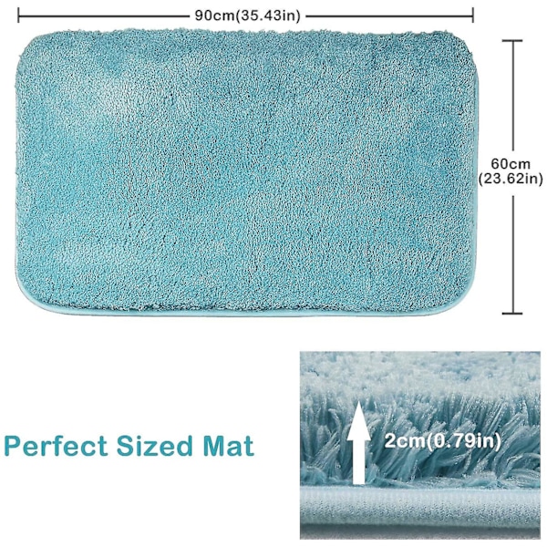 Mikrofiber Shag halkfri badmatta, maskintvättbar golvmatta med mjukt vattenabsorberande mikrofiber