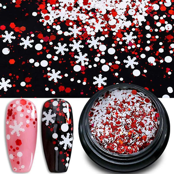 6 Burkar Med Blandade Snöflingor Nagelglitter, Färgglada Sjöjungfruflingor, Laserglitter Stjärnkonfetti Glitter För Semesterkonstdesign Eller Makeup.