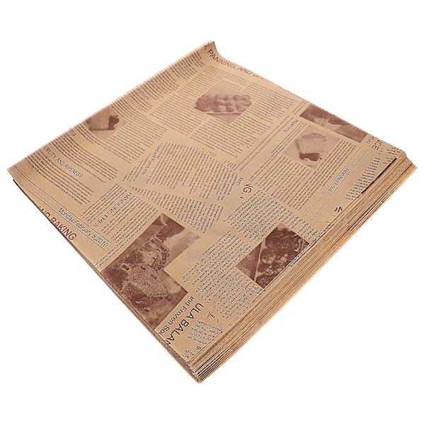 100 ark matpapper smörgåspapper tidningsdesign pommes frites matpapper