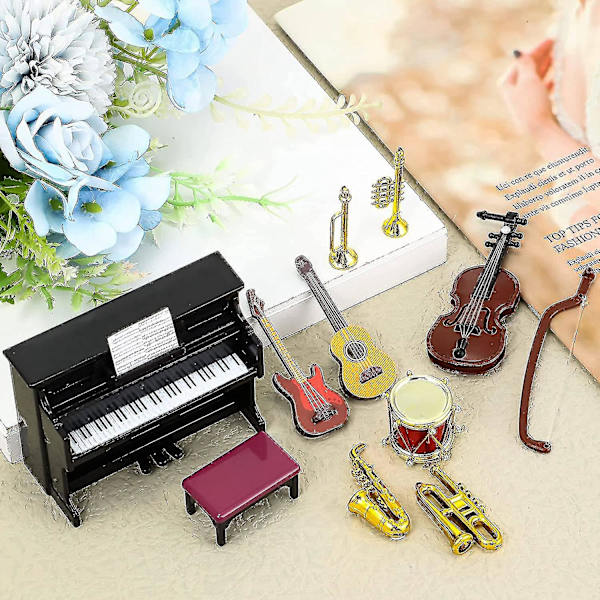 Miniatyr instrumentuppsättning 12 st mini instrumentdekoration tillbehör