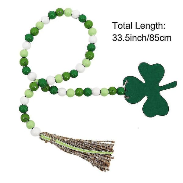 2 st. Patrick's Day-prydnader av träpärlor med tofsar, boho-inredning