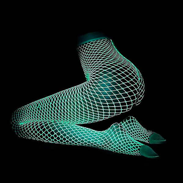 Luminous Glowing Fishnet Strumpor Glöder I Mörkret Fishnet Strumpbyxor Leggings