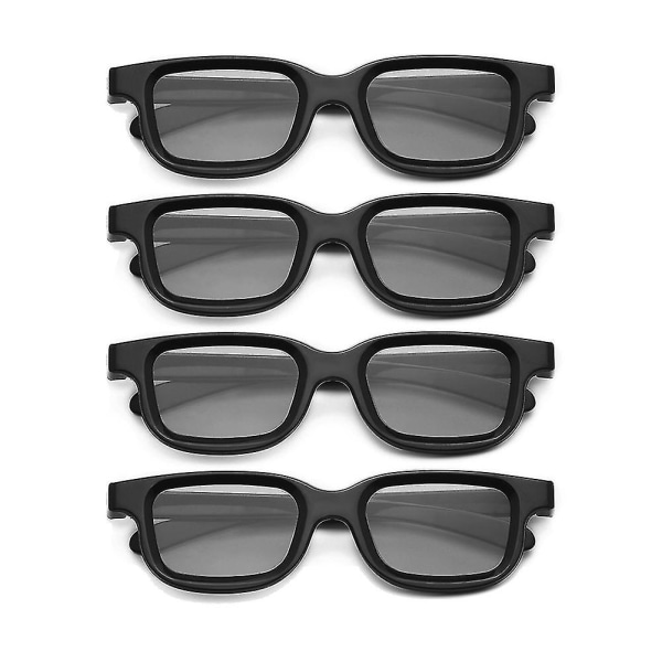 4 stk polariserede passive 3d-briller til 3d-tv Ægte 3d-biografer til 3d-gaming og tv-stel