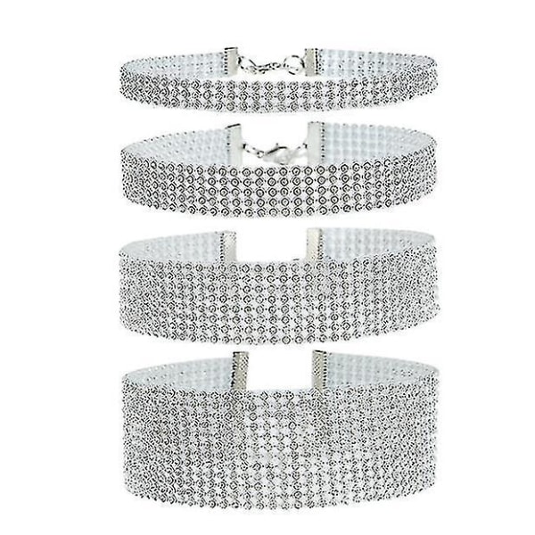 Kvinnors Diamante Choker Halsband Blet Set