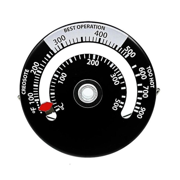 Magnetisk komfyrtermometer Varmedrevet for vedovn Peisbrenner Peisviftetermometer med stor skjerm