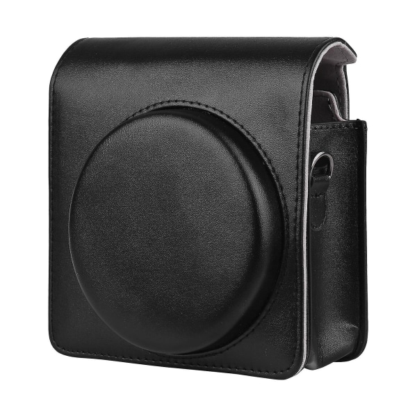 Bærbar Instant Camera Case Bæretaske Pu læder med skulderrem Kompatibel med Fujifilm Fuji Square Sq1 Instant Camera（Sort）