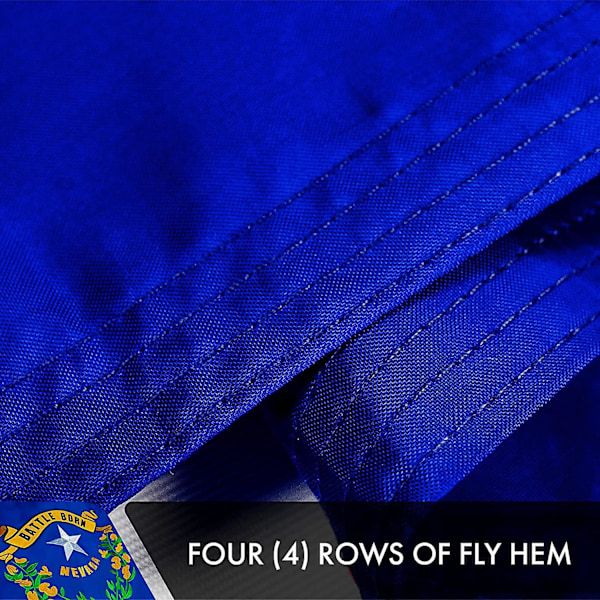 2-pack: Nevada delstatsflagga | 3x5 fot | Dubbelsidig broderad 210d - Inomhus/utomhus, mässingsöljetter, kraftig polyester, 2-lagers