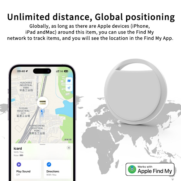 2 kpl Smart Tag Bluetooth-paikanninta (vain iOS), Kevyt Tag, joka estää matkatavaroiden, lompakoiden, avainten ja laukkujen katoamisen