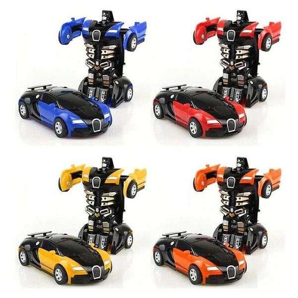 2 in 1 Deformation Robot Automalli Mini Auto Deformation Robot Lelu Transforming Car (Oranssi)