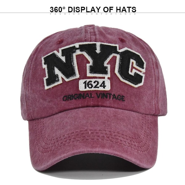 Nyc tredimensjonalt broderi baseball caps brodert topplue vasket for å lage gammel solskjerm buet brem hatt bred brem hatt Asia