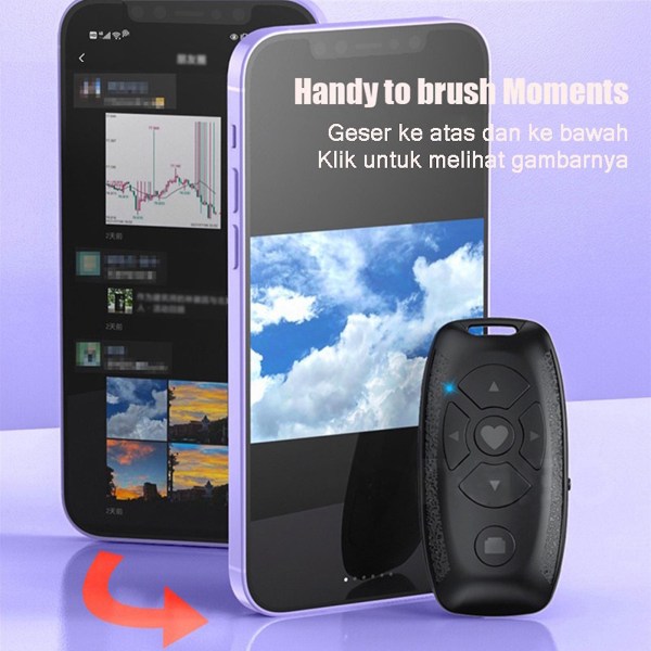 Selfie Camera Stick-fjernkontroll Oppladbar USB-kabel Brannsikker Creative Holdbar Trådløs oppladbar Bluetooth（rosa）