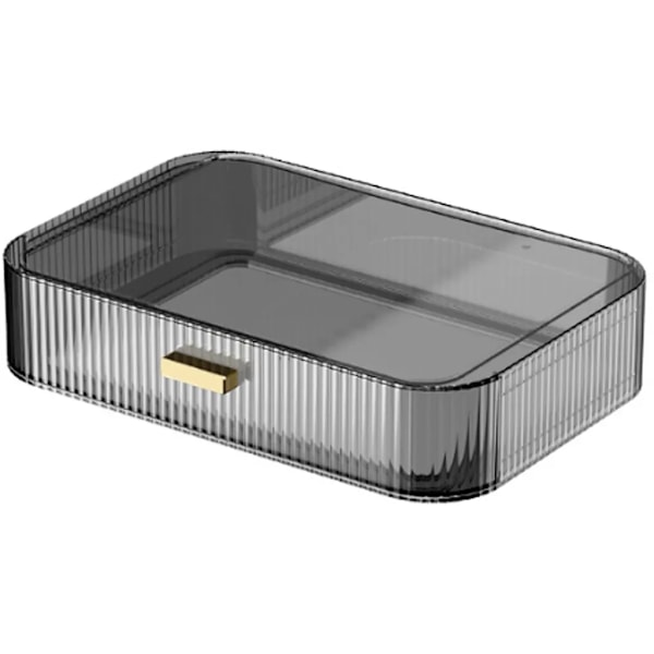 Låda för kosmetika, kompakt sminkorganisatör, stapelbar lådtorn för smink, kosmetika och mer, (genomskinlig)