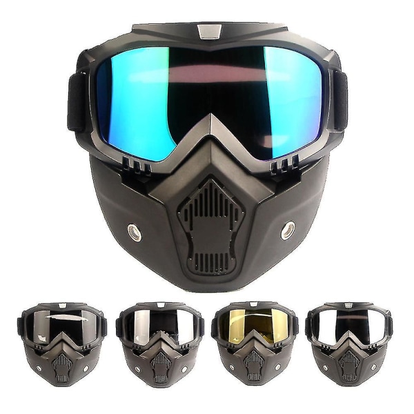 Tactical Airsoft Mask Paintball Beskyttende fuldansigtsmasker Sikkerhedshjelm Combat beskyttelsesbriller（Gul）